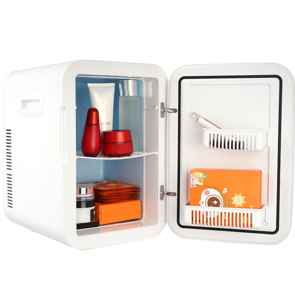 VEVOR Minikylskåp, 20L/22 burkar Kompakt personligt kylskåp, AC/DC bärbar termoelektrisk kylare och varmare kylskåp, Hudvårdskylskåp för drycker, snacks, hem, kontor och bil, CE-märkt (svart)