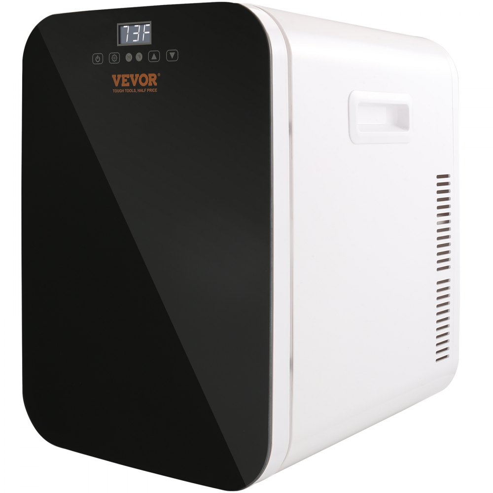 VEVOR Mini Fridge, 20L/22 Cans Compact Personal Fridge, AC/DC Portable Thermoelectric Cooler and Warmer Refrigerators, Skincare Fridge for Beverage, Snacks, Home, Office and Car, CE Listed (Black)