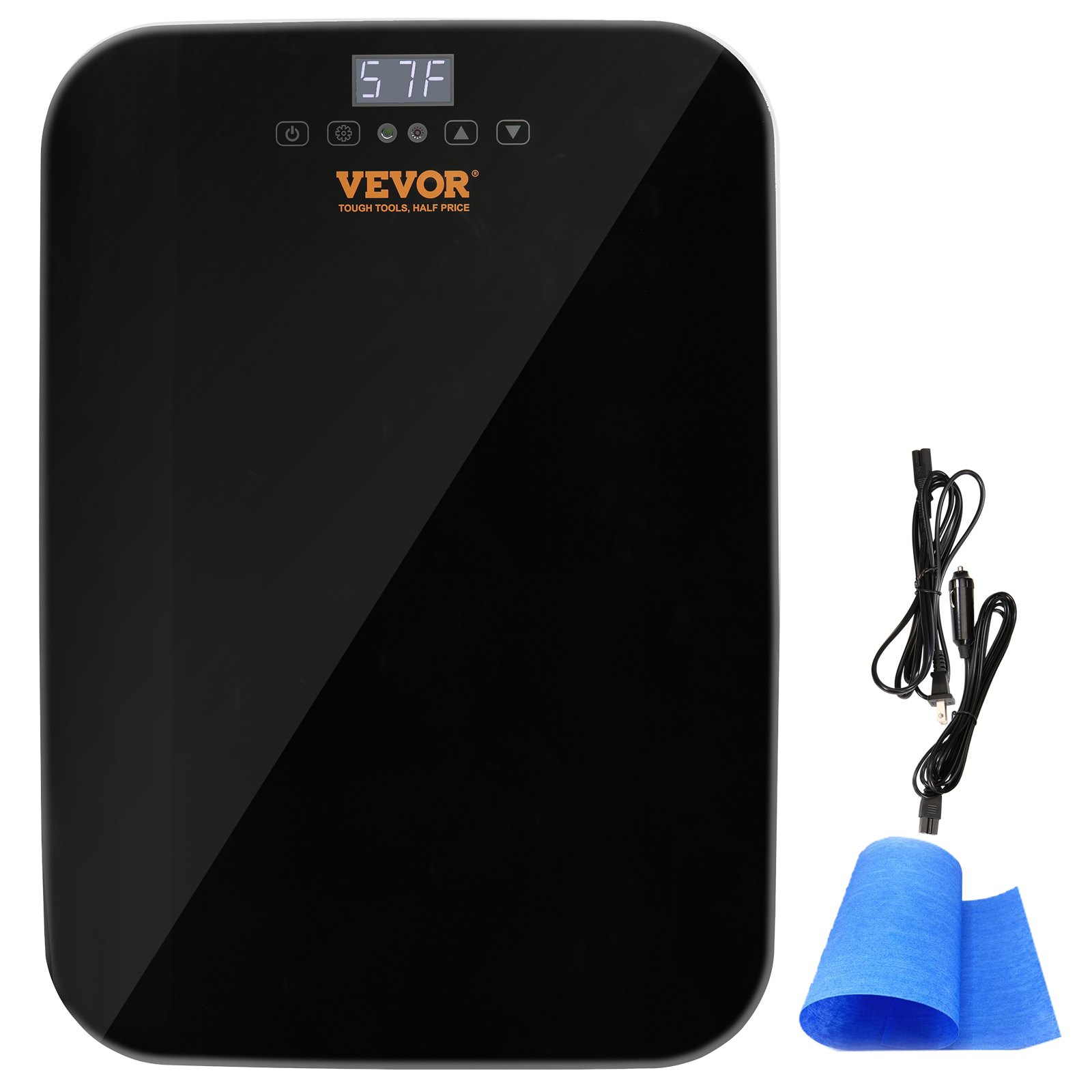 VEVOR Mini Fridge, 20L/22 Cans Compact Personal Fridge, AC/DC Portable Thermoelectric Cooler and Warmer Refrigerators, Skincare Fridge for Beverage, Snacks, Home, Office and Car, CE Listed (Black)