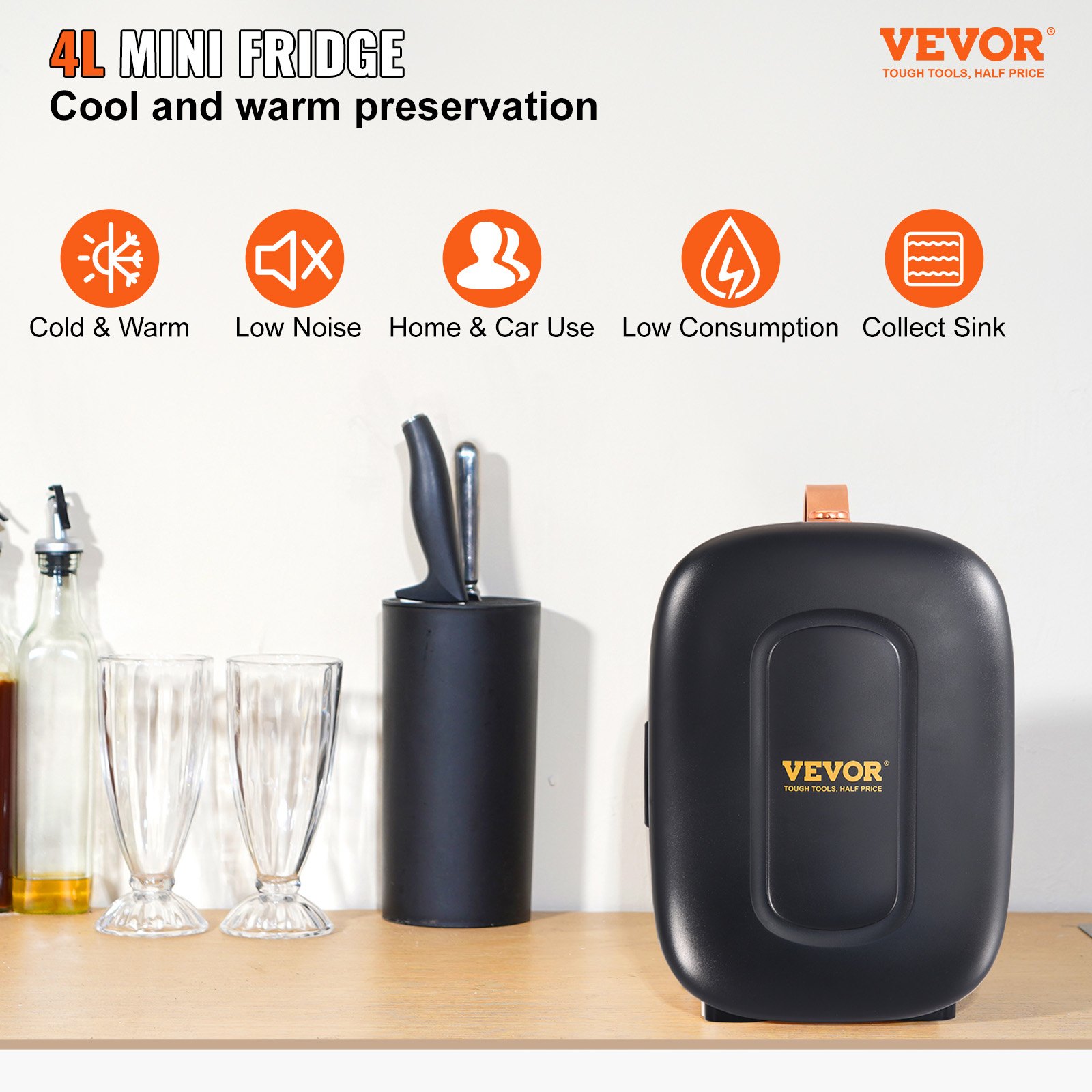 Mini Fridge, 4 Liter/6 Can Small Refrigerator for Beverage Skincare & Cosmetic, AC/DC Cooler & Warmer, Mute Portable Tiny Fridge for Bedroom Office Dorm Desk Car Travel, ETL Certified, Black Mini Fridge, 4 Liter/6 Can Small Refrigerator for Beverage Skincare & Cosmetic, AC/DC Cooler & Warmer, Mute Portable Tiny Fridge for Bedroom Office Dorm Desk Car Travel, ETL Certified, Black
