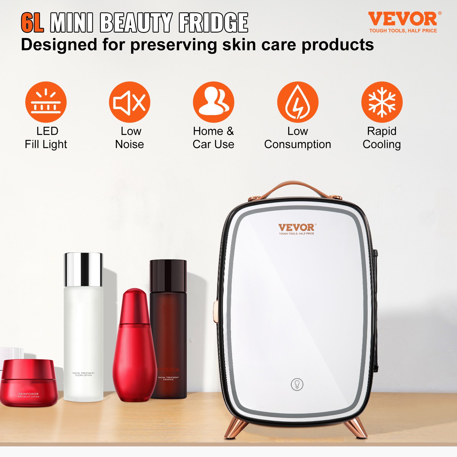 Mini Fridge, 6L Skincare Fridge with LED light and HD Mirror, AC/DC Makeup Fridges for Skin Care, Cosmetic Storage, Chill Face Mask Drink, Small Refrigerator for Bedroom Dorm Desktop, Black Mini Fridge, 6L Skincare Fridge with LED light and HD Mirror, AC/DC Makeup Fridges for Skin Care, Cosmetic Storage, Chill Face Mask Drink, Small Refrigerator for Bedroom Dorm Desktop, Black