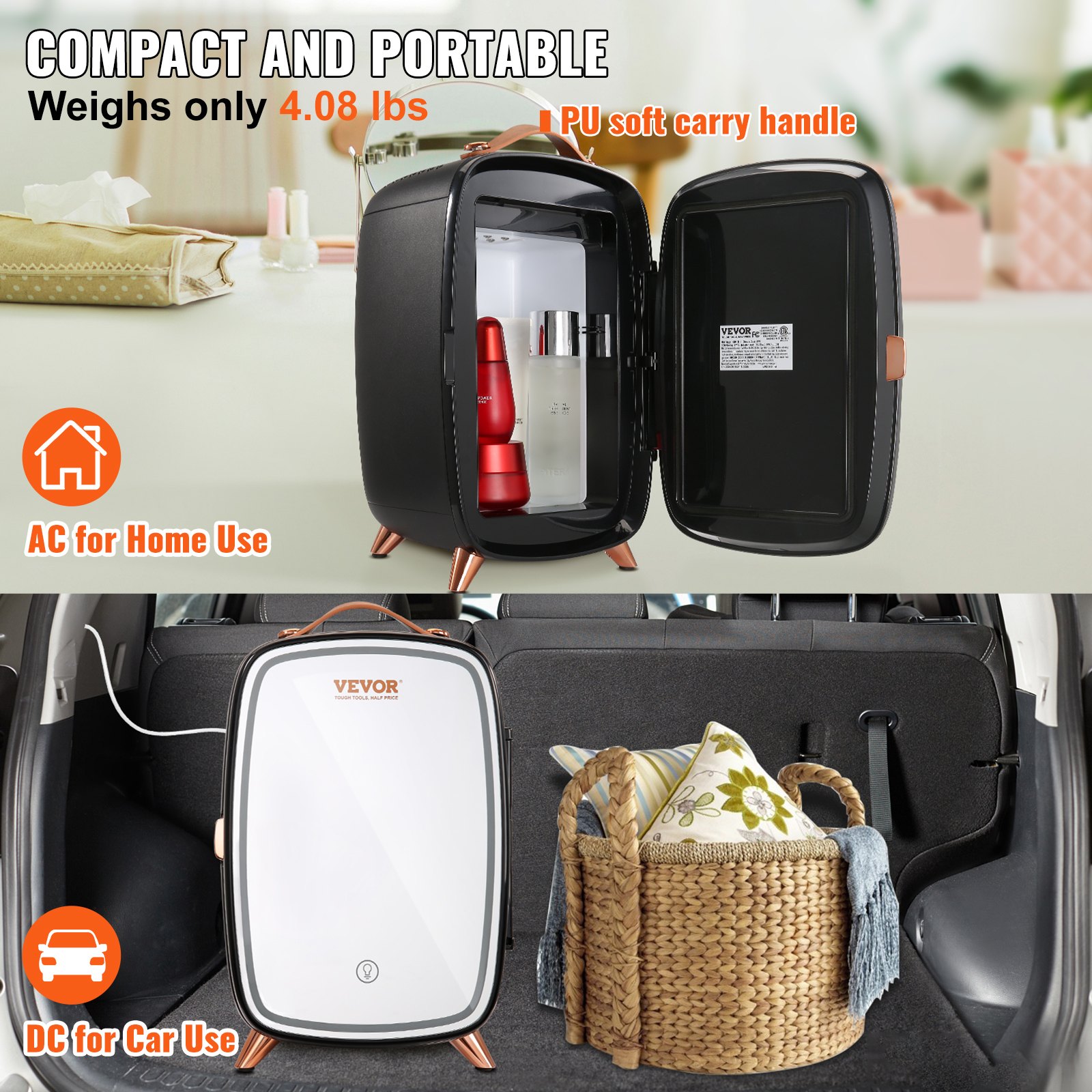 Mini Fridge, 6L Skincare Fridge with LED light and HD Mirror, AC/DC Makeup Fridges for Skin Care, Cosmetic Storage, Chill Face Mask Drink, Small Refrigerator for Bedroom Dorm Desktop, Black Mini Fridge, 6L Skincare Fridge with LED light and HD Mirror, AC/DC Makeup Fridges for Skin Care, Cosmetic Storage, Chill Face Mask Drink, Small Refrigerator for Bedroom Dorm Desktop, Black