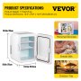 VEVOR Mini Fridge, 10 Liter Portable Cooler Warmer, Skincare Fridge White, Compact Refrigerator, Lightweight Beauty Fridge, for Bedroom Office Car Boat Dorm Skincare (110V/12V)