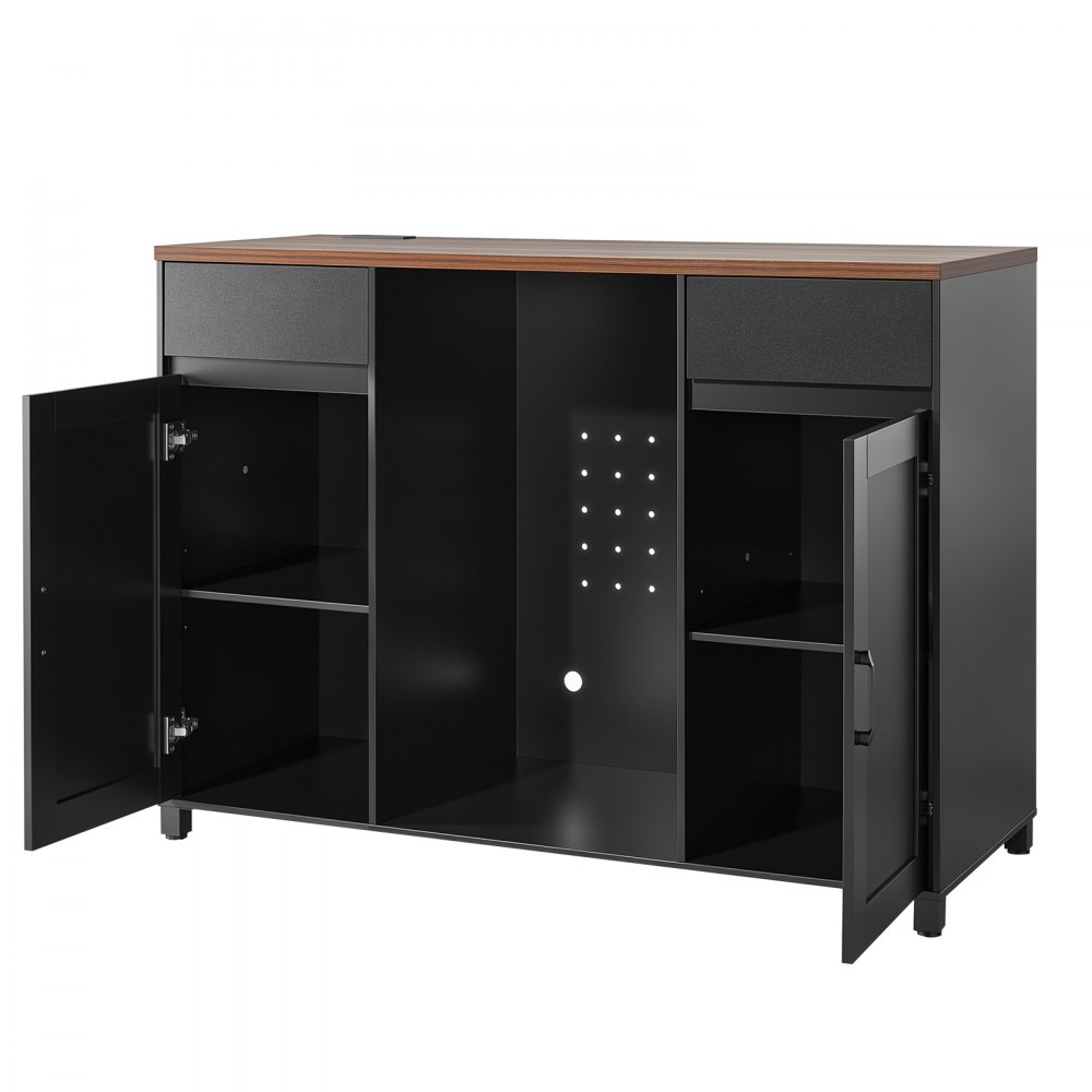 VEVOR Coffee Bar Cabinet with Mini Fridge Space, 53"W, Storage & Outlet, for Home, Kitchen, Living Room, Liquor Wine Beverage Station with 2 Drawers, 2 Doors, Adjustable Shelves, Countertop Storage