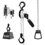 VEVOR Manual Lever Chain Hoist, 1/2T 500KG Capacity Heavy Duty Come Along, 3M Lift G80 Alloy Steel Chain With Dual Pawl Mechanical Brake, 360° Rotating Hooks, for Warehouse Construction Garage