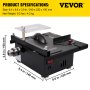 VEVOR Mini Table Saw, 96W Hobby Table Saw for Woodworking, 0-90 Angle Cutting Portable DIY Saw, 7-Level Speed Adjustable Multifunctional Table Saws, 1.3in Cutting Depth Mini Precision Table Saw Item