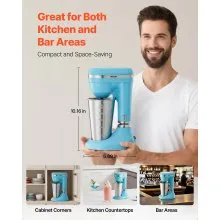 VEVOR Milkshake Maker, 100W Milk Shake Maker Mixer, Single Head Drink Mixer Blender Machine, Dual-Speed Adjustment Milkshake Blender with Stainless Steel Cup, for Home, Kitchen, Bar & Beverage Shop