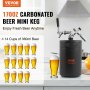VEVOR Beer Growler Tap System, 170Oz 5L Mini Keg, 304 Stainless Steel Pressurized Beer Growler, Keg Growler with Pressure Display, CO2 Regulator Faucet, Leak-Proof Ring For Draft, Homebrew, Craft Beer