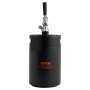 VEVOR Beer Growler Tap System, 5L Mini Keg, 304 Stainless Steel Pressurized Beer Growler, Keg Growler with Pressure Display, CO2 Regulator Faucet, Leak-Proof Ring For Draft, Homebrew, Craft Beer