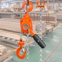 VEVOR Manual Lever Chain Hoist, 1/2 Ton 1100 lbs Capacity 10 FT Come Along, G80 Galvanized Carbon Steel with Weston Double-Pawl Brake, Auto Chain Leading & 360° Rotation Hook, for Garage Factory Dock