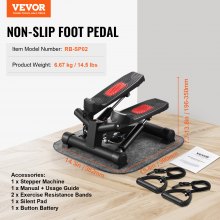 VEVOR Trappetrinn for trening hjemme Mini Twist Stepper Resistance Band