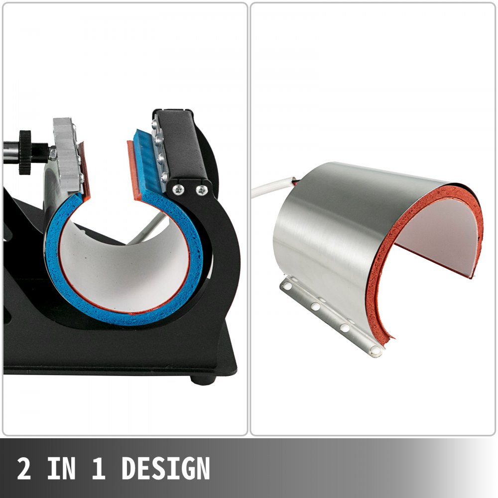 2 in 1 Heat Press Machine Digital Mug Transfer Sublimation Vinyl Latte Printing