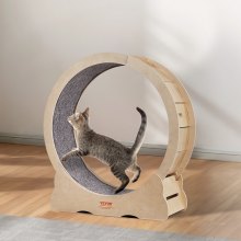 VEVOR Cat treningshjul, stort tredemøllehjul for katter for innendørs katter, 35,8 tommers Cat-løpehjul med avtakbart teppe og Cat Teaser for løping/gåing/trening, egnet for de fleste katter