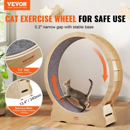 VEVOR Cat Exercise Wheel, Large Cat Treadmill Wheel for Indoor