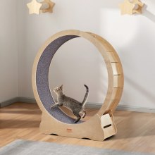 VEVOR Cat træningshjul, stort katteløbehjul til indendørs katte, 52 tommer katteløbehjul med aftageligt tæppe og katte-teaser til løb/gå/træning, velegnet til de fleste katte
