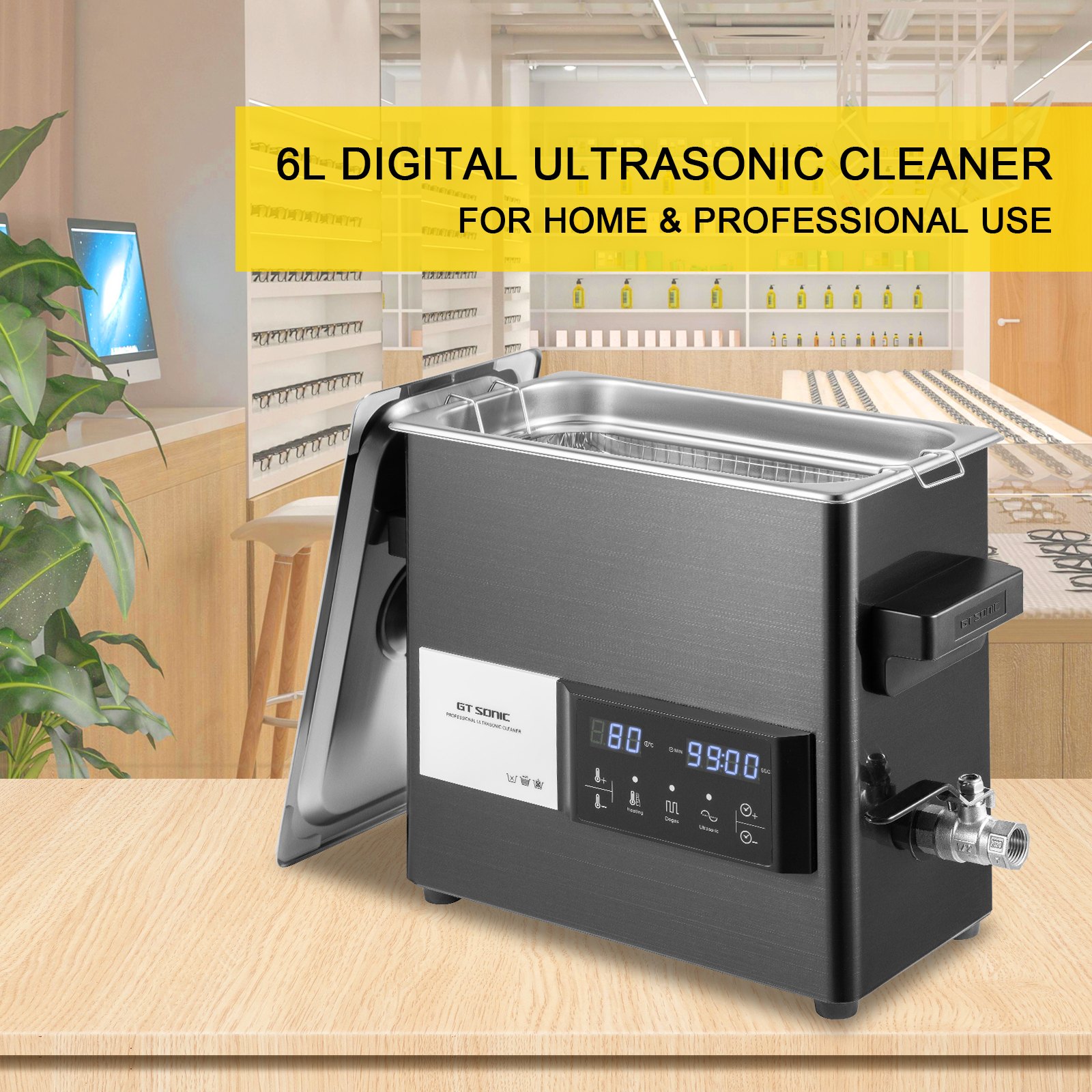 VEVOR 6L Ultrasonic Cleaner Cleaning Equipment Industry Heated W/ Timer Heater