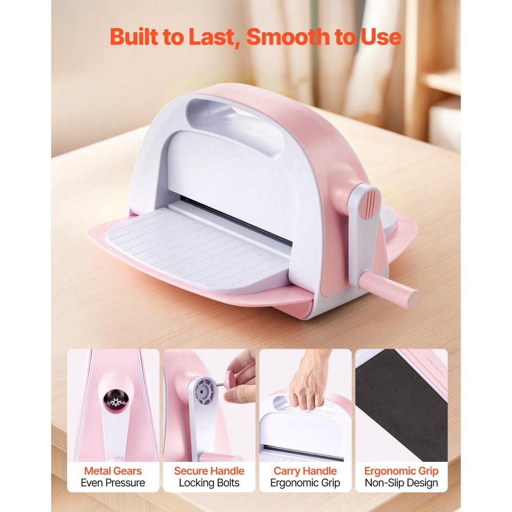 VEVOR Manual Die Cutting and Embossing Machine, 229mm Opening, Portable Die Cut Machine Set with Cutting Dies, Embossing Folders, Paper Sheets, Cutting Plates, for Scrapbooking, Card Making, Crafting