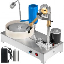 VEVOR Gem Faceting Machine 1800RPM Rock Polisher Lapidary Equipment Jewelry Polisher Gem Cutting Machine Lapidary Grinder Polisher Machine with Mechanical Handle for Gem Jade Stone Jewelry