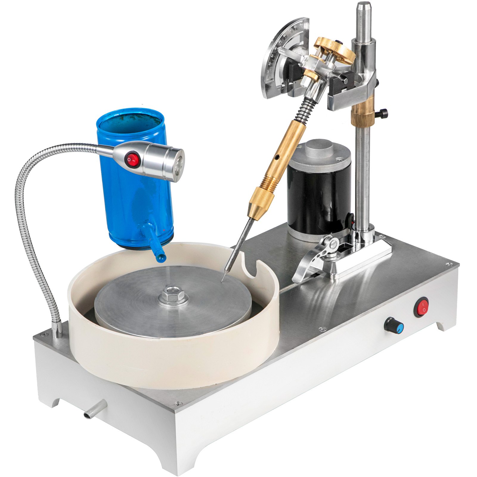 VEVOR Gem Faceting Machine 1800RPM Rock Polisher Lapidary Equipment Jewelry Polisher Gem Cutting Machine Lapidary Grinder Polisher Machine with Mechanical Handle for Gem Jade Stone Jewelry