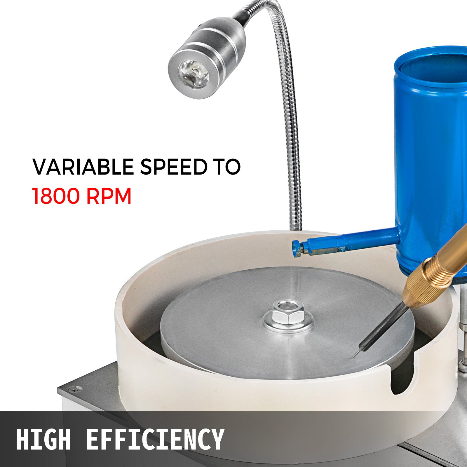 VEVOR Gem Faceting Machine, 1800RPM Rock Polisher Lapidary Equipment Jewelry Polisher, Gem Cutting Machine Lapidary Grinder Polisher Machine,Digital Display And Mechanical Handle for Gem Jade Stone