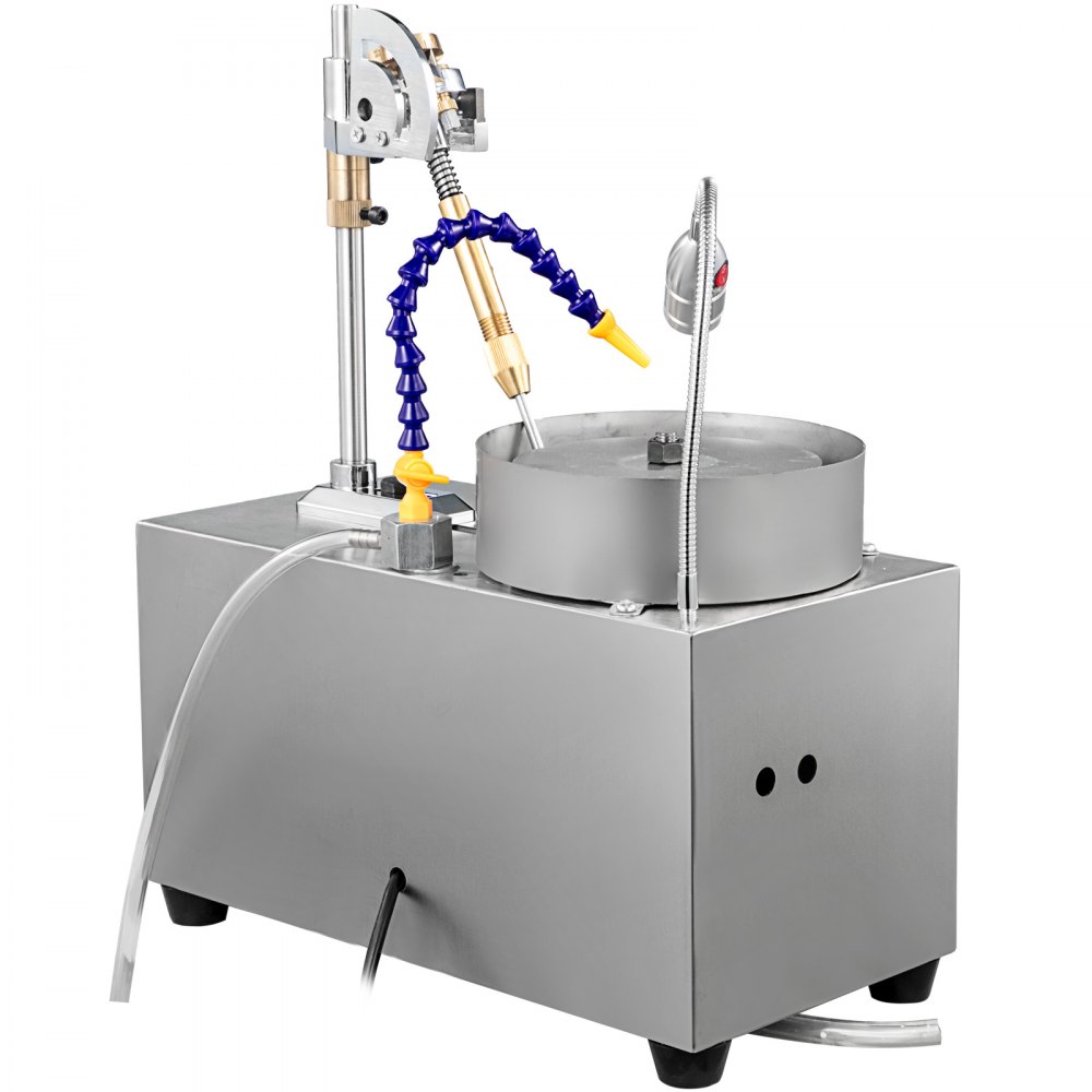 VEVOR Gem Faceting Machine 6inch Jewelry Polisher Rock Polisher Gem Cutting Machine Lapidary Grinder Polisher Machine Lapidary Equipment with Water Pump Mechanical Handle for Gem Jade Stone Jewelry