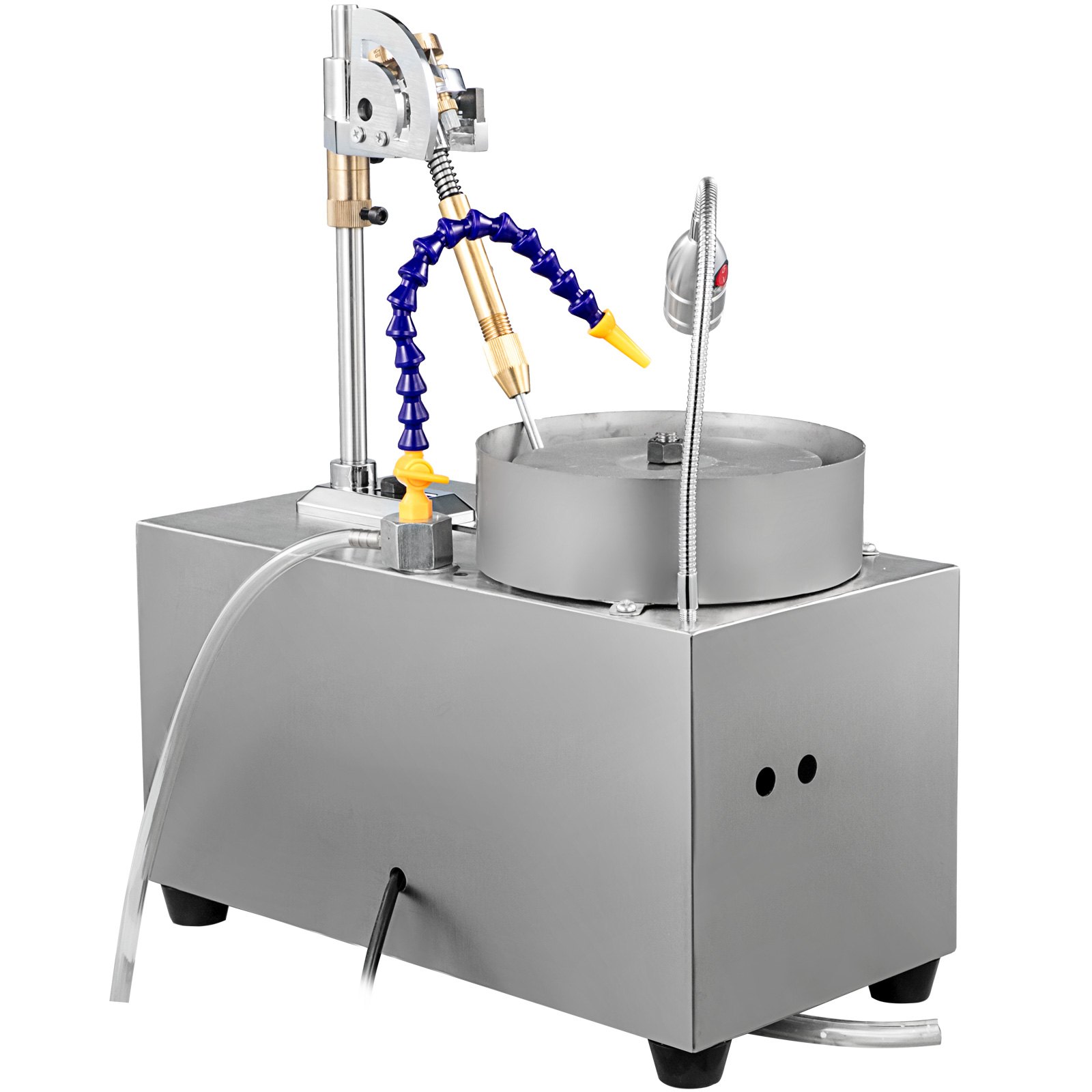 VEVOR Gem Faceting Machine 6inch Jewelry Polisher Rock Polisher Gem Cutting Machine Lapidary Grinder Polisher Machine Lapidary Equipment with Water Pump Mechanical Handle for Gem Jade Stone Jewelry