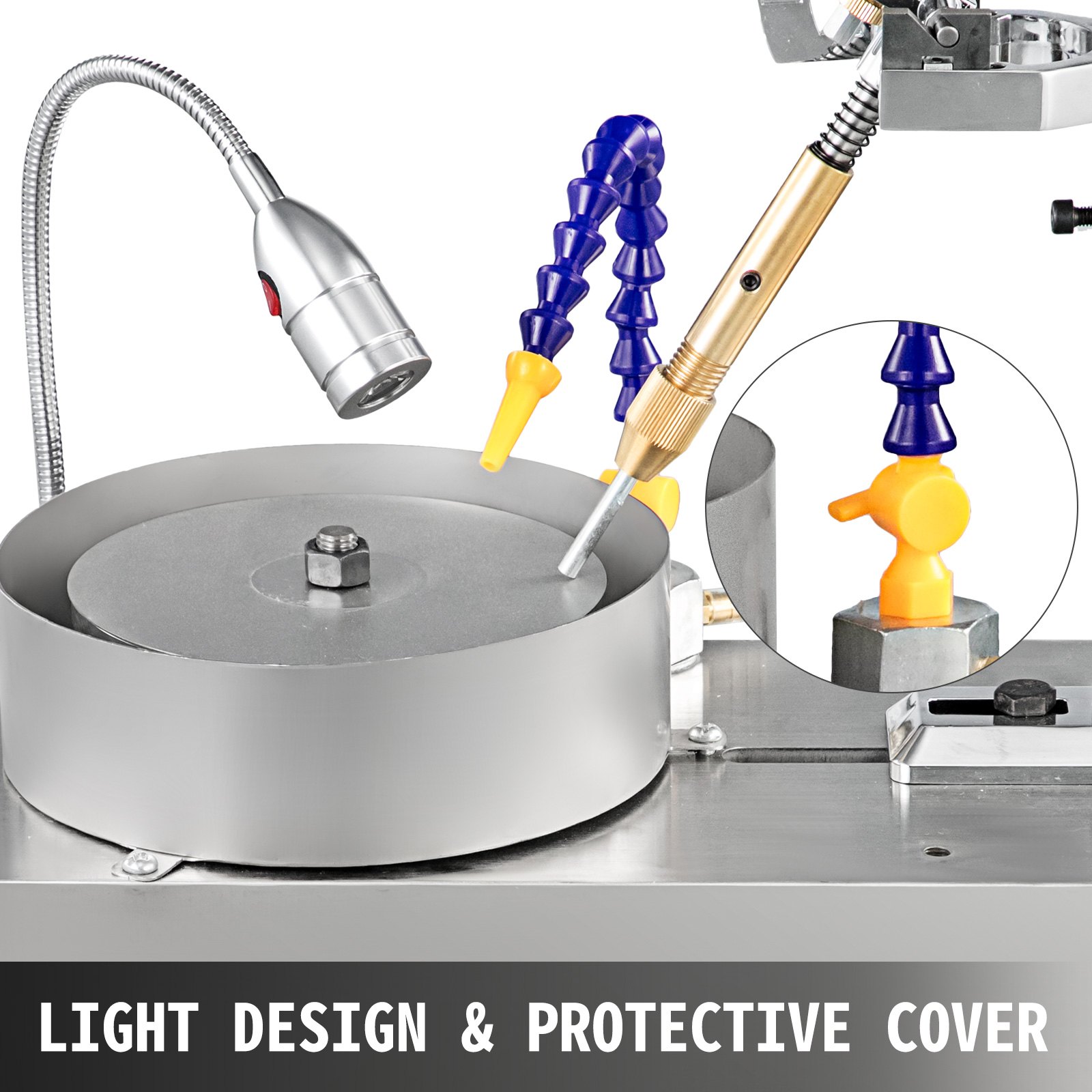 VEVOR Gem Faceting Machine 6inch Jewelry Polisher Rock Polisher Gem Cutting Machine Lapidary Grinder Polisher Machine Lapidary Equipment with Water Pump Mechanical Handle for Gem Jade Stone Jewelry