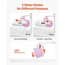Skincare Water Filter Bathroom Sink Faucet Purifier for Skin Pink + Gold