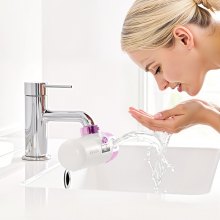 Skincare Water Filter Bathroom Sink Faucet Purifier for Skin Pink + Gold