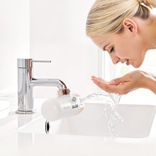 Skincare Water Filter Bathroom Sink Faucet Purifier for Skin White + Gold