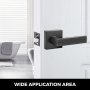 Privacy Black Door Handles Door Levers Door Knobs Set Heavy Duty Bath/Bedroom
