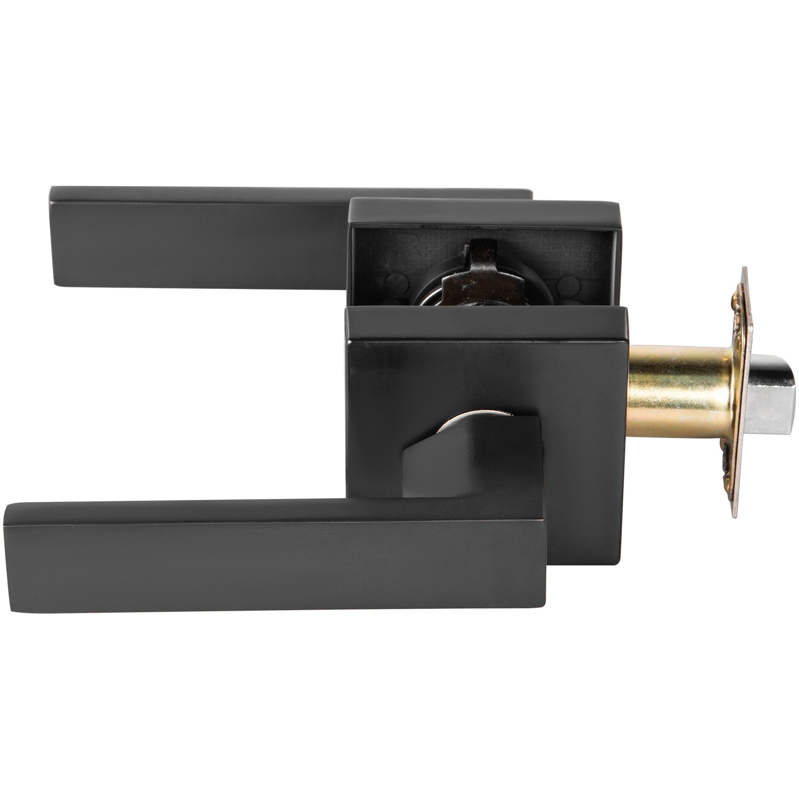 Door Handles Matte Black Passage Door Levers Lock Set Door Knobs 3 Pack Square