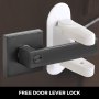 Door Handles Black Dummy Levers 5 Pack Privacy Lever Handle Lock Set Heavy Duty