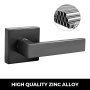 VEVOR Passage Door Lever 5 Pack Passage Door Handle Matte Black Lever Passage Set Black Square Heavy Duty Passage Lever Fits for 35-45mm Thickness with Reversible for Right and Left Side