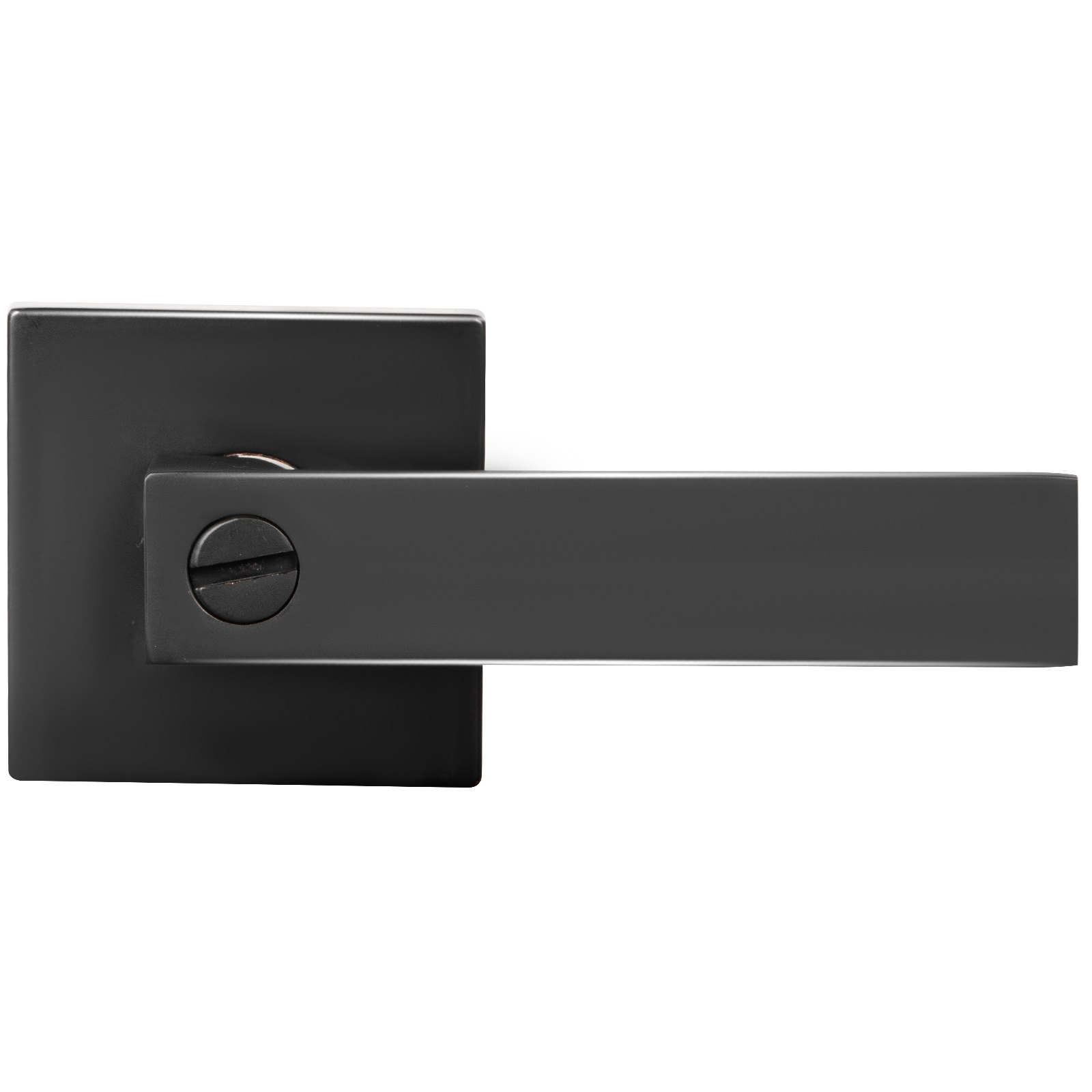 Black Door Handles 5 Pack Entry Door Lever Lock Square Door Knobs Keyed Alike