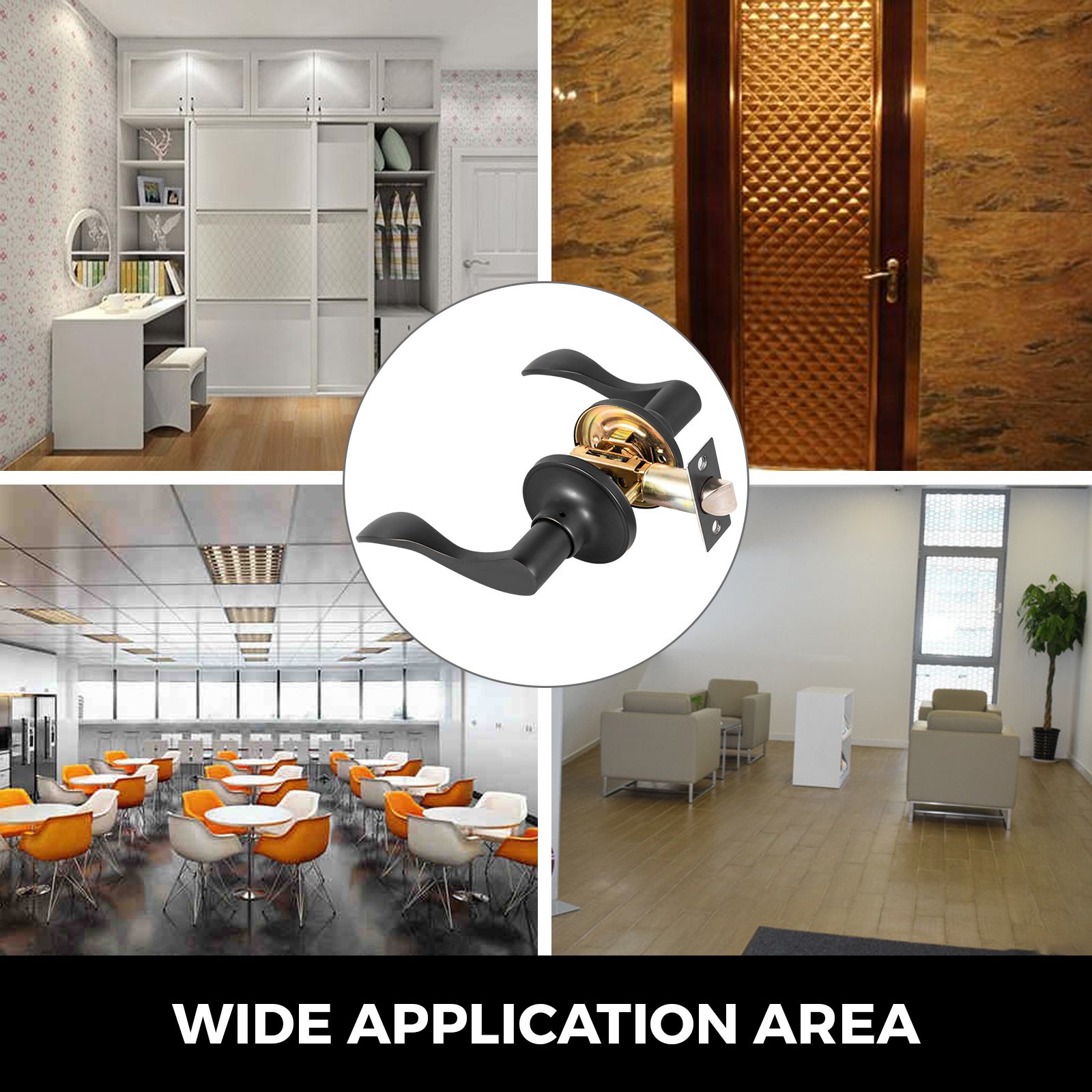 Passage Door Lever Door Handle 10 Pack Door Knobs Passage Lever Locks Set Black