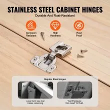 VEVOR Cabinet Door Hinges 30 Packs Partial Overlay Soft Close for Framed Type
