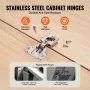 VEVOR Cabinet Hinges, 50 Packs Partial Overlay Kitchen Cabinet Door Hinges, 105 Degree Opening Angel Soft Close Concealed Cupboard Hinges for Framed Cabinet Type, with Mounting Screws