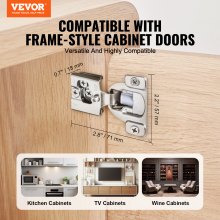 VEVOR Cabinet Door Hinges 50 Packs Partial Overlay Soft Close for Framed Type