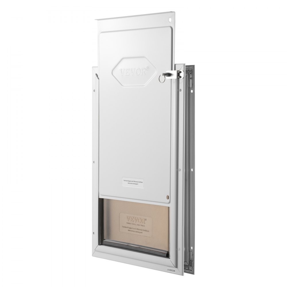 VEVOR Pet Door, 42.3 x 69.7 cm Aluminum Frame with Lock and Flap System, Weatherproof Doggy Door, Easy to Install in Interior or Exterior Doors, Pet Door Suitable for Cat Doggie Kitties (White-XL)