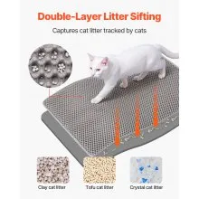 Cat Litter Trapping Mat 30 x 24 in Double Layer Honeycomb Non-Slip & Urine-Proof