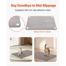 Cat Litter Trapping Mat 30 x 24 in Double Layer Honeycomb Non-Slip & Urine-Proof