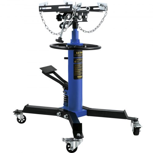 VEVOR Transmission Jack, 33"-67" High Lift, 1100 lbs Hydraulic Telescoping Transmission Jack, 2-Stage Floor Jack Stand 1/2 Ton Capacity with Foot Pedal, 360° Swivel Wheel, Garage/Shop Lift Hoist