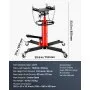 VEVOR Transmission Jack,1/2Ton/1100lbs Capacity Hydraulic Telescopic Transmission Jack, 2-Stage Floor Jack Stand with Foot Pedal, 360° Swivel Wheel, Garage/Shop Lift Hoist, Red