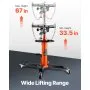 VEVOR Transmission Jack, 1/2Ton/1100lbs Capacity Hydraulic Telescopic Transmission Jack, 2-Stage Floor Jack Stand with Foot Pedal, 360° Swivel Wheel, Garage/ Shop Lift Hoist, Orange