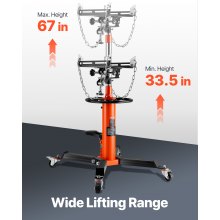 VEVOR Transmission Jack 1100 lbs 2-Stage Hydraulic High Lift Vertical Telescopic