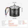 VEVOR 1/5HP Furnace Blower Motor, 220V 1.45Amps, 1100RPM 3-Speed, 10mm Shaft Diameter, 20mm Shaft Length, ROT. CCW from Shaft End, Includes CBB60 8μF/450V Capacitor
