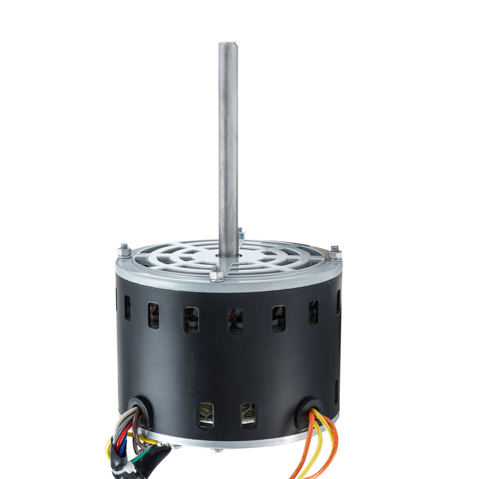 VEVOR 1/3HP Furnace Blower Motor, 110/120V 4.4Amps, 1075RPM 4 Speeds, CW/CCW Rotation, 48 Frame 5.2" Shaft Length, 5μF/370V Capacitor + 11" Hold Hoop