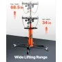VEVOR Transmission Jack, 600 kg Hydraulic Telescoping Transmission Jack, 81 -170 cm High Lift Floor Jack Stand with Foot Pedal, 360° Swivel Wheel, Hydraulic Transmission Jack Garage/Shop Lift Hoist