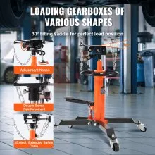 VEVOR Transmission Jack, 1322 LBS Hydraulic Telescoping Transmission Jack, 32"-67" High Lift Floor Jack Stand with Foot Pedal, 360° Swivel Wheel, Hydraulic Transmission Jack Garage/Shop Lift Hoist
